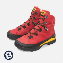 Bergkomfort Wanderstiefel 2.0 in Rot mit gelben Akzenten für Herren